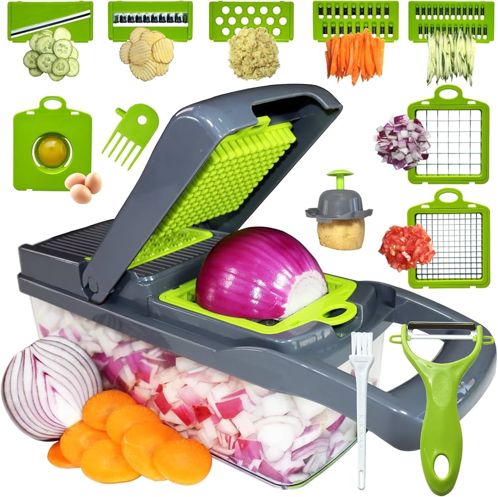 12pc Veggie & Fruit Multi Chopper, Grader, Slicer (Funtional:Easy to use)